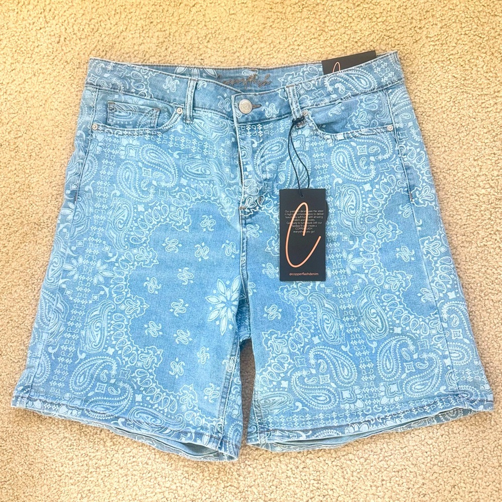 Copperflash Premium Denim 7" Hi-Rise Curvy Shorts - New With Tags